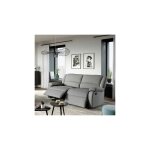 Loungitude - canapé de relaxation manuel 2 places xl en tissu gris clair - valia Loungitude - canapé de relaxation manuel 2 places xl en tissu gris clair - valia