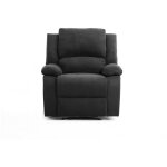 Loungitude - relaxxo - fauteuil relaxation 1 place microfibre noire leo