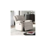 Loungitude - relaxxo - fauteuil relaxation manuel leo en tissu - beige