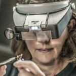 Loupe bandeau led 1, 5x 3x 8, 5x 10x lampe frontale inclinable pour artisans et bijoutiers �clairage ...