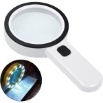 Loupe claire haute puissance, loupe sans distorsion avec lumire led et lentille en verre
