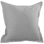 1 taie d'oreiller coton uni 65 x 65 cm alice gris perle