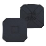 Coussin galette de chaise 4 rabats 40x40cm charbon chinee