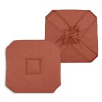 Coussin galette de chaise 4 rabats 40x40cm terracotta chinee
