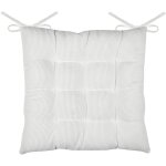 Galette de chaise carre en velours ctel ecru 38x38 cm