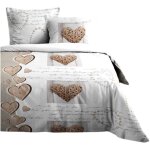 Lovely casa - housse de couette + 2 taies 220 x 240 cm charming coeur