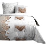 Lovely casa - housse de couette + 2 taies 240 x 260 cm charming coeur