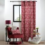 Rideau à oeillets motif fleurs rouge 140x260 cm Rideau à oeillets motif fleurs rouge 140x260 cm