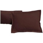 Lovely home - lot de 2 taies d'oreiller lh71587 - 50 x 70 cm - marron
