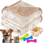 Couverture imperm�able pour chiens sherpa fleece couverture pour animaux + 3x os pour jouets lavable ...