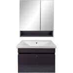 Lpp - meuble salle de bain complet avec mirroir design modern litos avec miroir largeur 65 cm gris anthracite ...