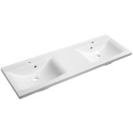 Sapho - lucia - meuble double vasque 150x48 cm, avec trop - plein et 2 trous pour la robinetterie, blanc ... Sapho - lucia - meuble double vasque 150x48 cm, avec trop - plein et 2 trous pour la robinetterie, blanc ...
