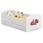 Luk lit enfant avec tiroir et barreau 140x70 auto flag