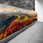 Lumal�a - brise vue trompe l'oeil - 80x220 cm - paysage montagnes - recto imprim� / verso blancb�che ...