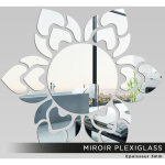 Lumal�a - miroir plexiglass - soleil fleur - 86x100 cm