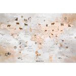 Lumal�a - papier peint panoramique enfants - carte du monde - 130 cm x 85 cm