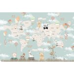Lumaléa - papier peint panoramique enfants - carte du monde - 130 cm x 87 cm Lumaléa - papier peint panoramique enfants - carte du monde - 130 cm x 87 cm