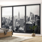 Lumal�a - papier peint panoramique trompe l'oeil baie vitr�e - new york - 260 cm x 156 cm