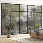 Lumal�a - papier peint panoramique trompe l'oeil verri�re - jungle - 130 cm x 82 cm