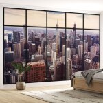 Lumal�a - papier peint panoramique trompe l'oeil verri�re - new york - 130 cm x 82 cm