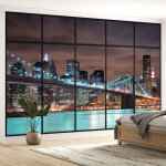 Lumal�a - papier peint panoramique trompe l'oeil verri�re - new york - 260 cm x 164 cm