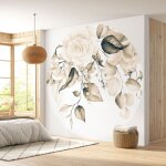 Lumala - papier peint rond / cercle - motif floral - diamtre 90 cm
