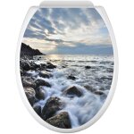 Stickers abattant wc - vue mer - 35x43 cm - adhsif brillant