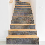 Lumal�a - stickers contremarches escalier - feuilles - 110 cm x 165 cm - adh�sif + protection brillante ...