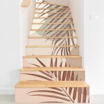 Lumal�a - stickers contremarches escalier - feuilles tropicales - 100 cm x 150 cm - adh�sif + protection ...