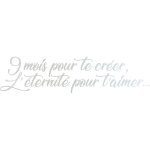 Stickers d�poli - citation 9 mois pour te cr�er. . . - 7x29 cm