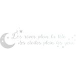 Lumal�a - stickers d�poli - citation des r�ves plein la t�te. . . - 10x36 cm