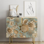 Lumal�a - stickers meuble - fleurs oiseau - 30 x 45 cm - adh�sif brillant