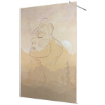 Lumal�a - stickers paroi de douche d�poli - visage abstrait - 110 x 200 cm