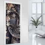 Lumala - stickers pour porte - bouddha - 93 x 205 cm - adhsif mat