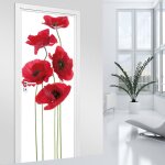 Lumala - stickers pour porte - coquelicots - 63 x 205 cm - adhsif mat