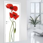Lumala - stickers pour porte - coquelicots - 63 x 205 cm - adhsif mat