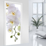 Lumal�a - stickers pour porte - orchid�e blanche - 63 x 205 cm - adh�sif mat