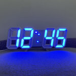 Lumire bleue blanche, horloge murale numrique led, luminosit rglable, grande horloge temprature ...