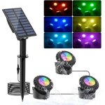 Lumi�res led submersible solaire, 2 modes spot piscine rgb, 5. 5v changement de couleur �clairage de ...