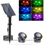 Lumires led submersible solaire, 2 modes spot piscine rgb, 5. 5v changement de couleur clairage de ...