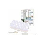 Lumire de miroir, 10 ampoules hollywood kit de lumire led dimmable lampe - usb lampe de maquillage ...