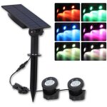 Lumi�re solaire d'�tang sous l'eau, lumi�re de paysage rvb ext�rieure, d�coration d'�clairage de projecteur ...