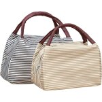 Lunch bag isotherme, 2 pi�ces sac repas, 23 � 17 � 13 cm petite glaciere, pliable sac isotherme lunch ...