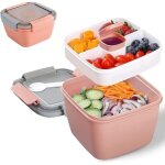 Lunch box avec cloisons, lunch box adulte / enfant avec vaisselle, durable, anti - fuite, salad box  ...