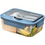 Lunch box tout en micro - ondes, lunch box de 1400 ml avec 3 compartiments et couverts, lunch box pour ...
