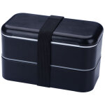 Lunch box noir couverts bento box 2 compartiments herm�tiques 1200 ml micro - ondes lave - vaisselle ...