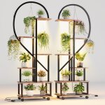 Lunsy - lot de 2 grand support pour plantes d'intrieur avec lampe de culture, 6 niveaux, grande tagre ...