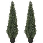 Lunsy - lot de 2 plantes artificielles exterieur 120 cm cedar tree plastique arbre artificiel grande ...