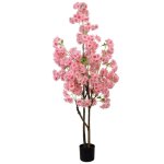 Lunsy - arbre de fleurs de cerisier artificiel 5ft de haut faux arbre de soie de fleur de cerisier dcoratif ...