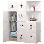 Lunsy - armoire modulable, placard de rangement portable, organisateur vtements enfant, avec 12 cubes, ...